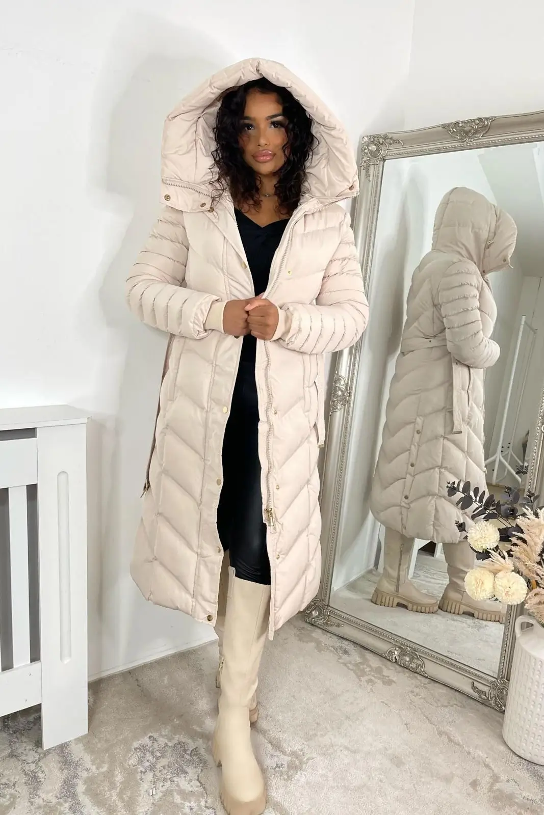 chevron-belted-hooded-coat-in-beige-with-fleece-lining
