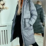 Grey Puffer Padded Maxi Hooded Coat