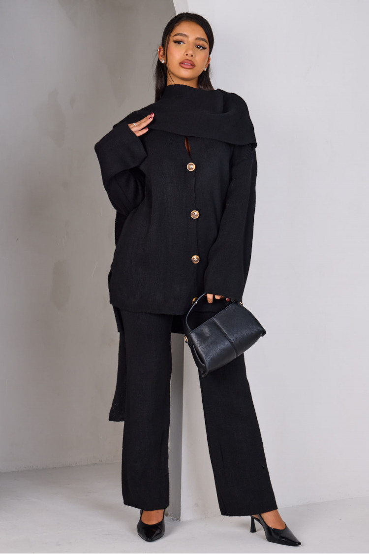 Scarf Co-ord Set Black