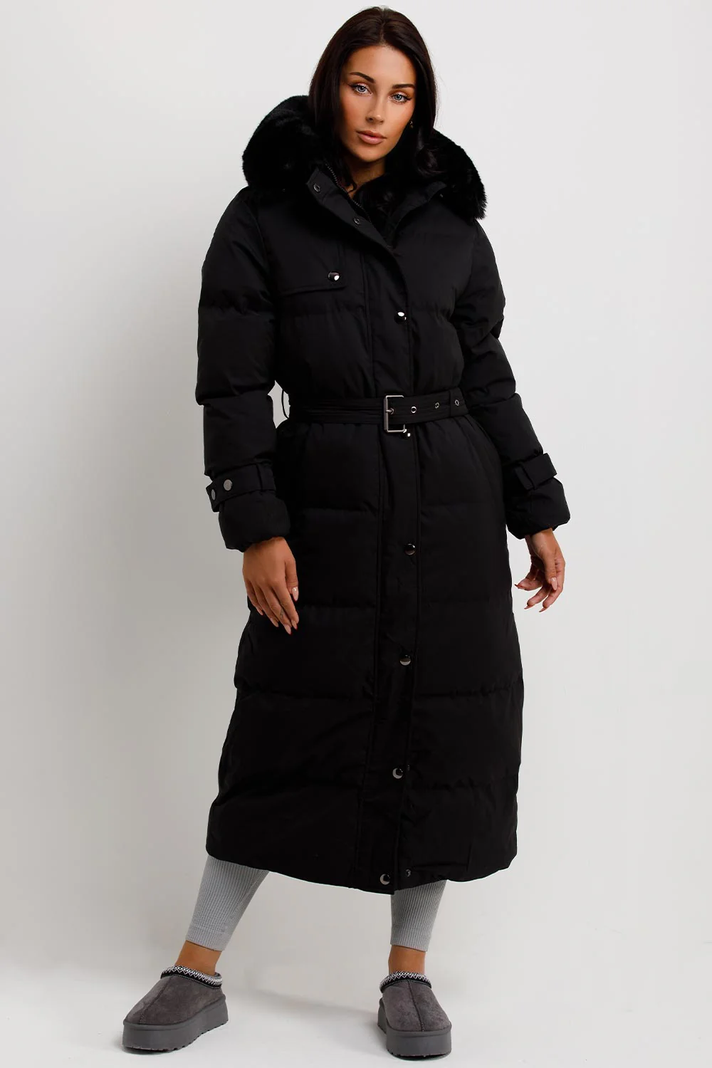 Long Winter Trench Coat Black Coat