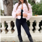 Women's Luxury Pink Fluffy Faux Fur Short Winter Coat