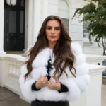 White Cropped Jacket with Fur Sleeves